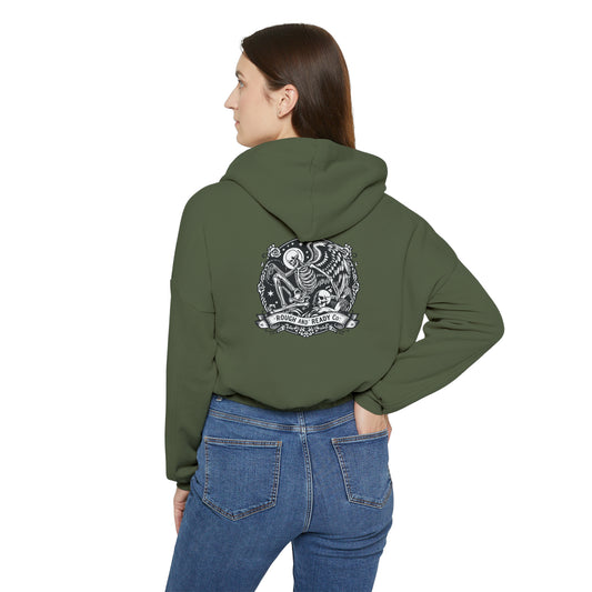 The "Skele-Angel" Rough and Ready Co. Women's Cinched Bottom Hoodie