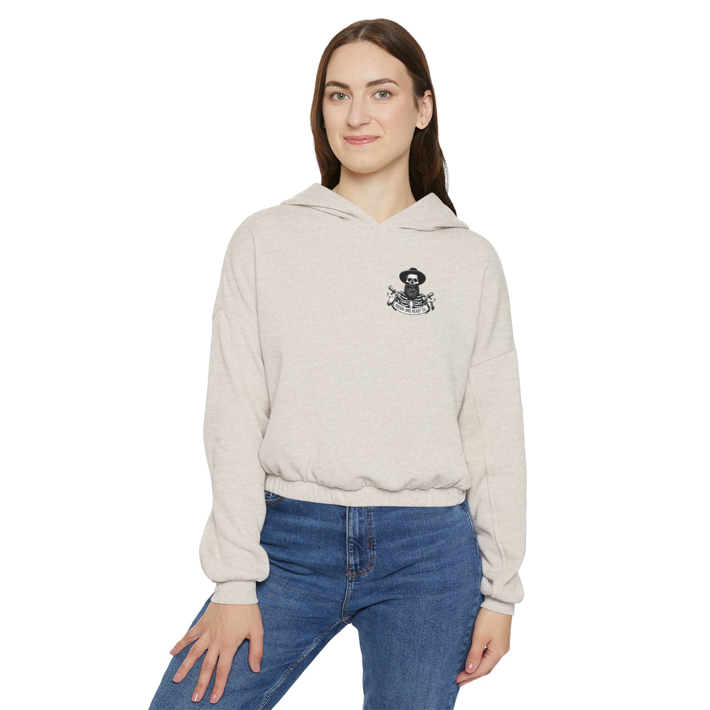 The "Skele-Angel" Rough and Ready Co. Women's Cinched Bottom Hoodie