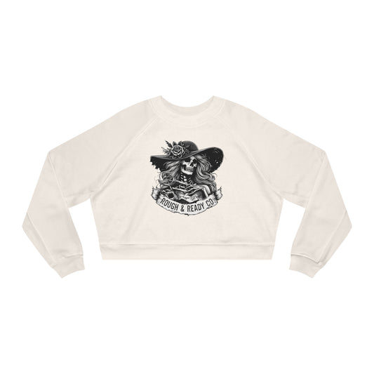 The "W.O.G.O. - Mushmoon" Rough and Ready Co. - Women's Cropped Fleece Pullover