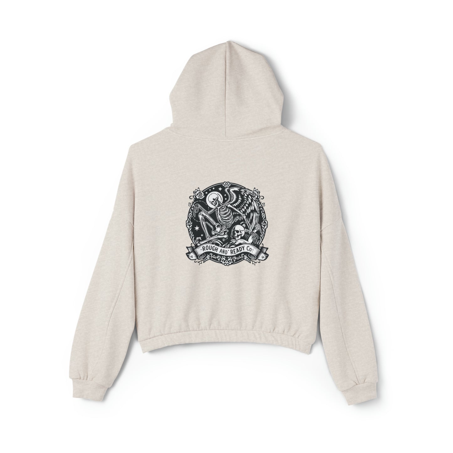 The "Skele-Angel" Rough and Ready Co. Women's Cinched Bottom Hoodie