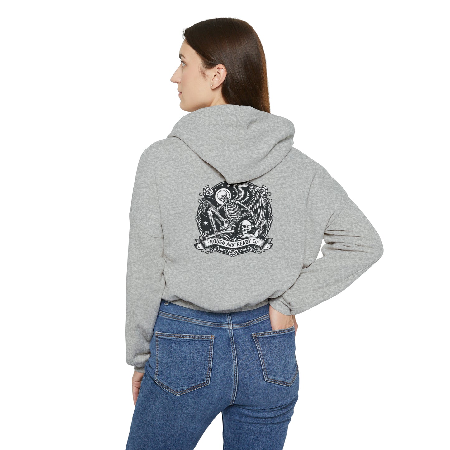 The "Skele-Angel" Rough and Ready Co. Women's Cinched Bottom Hoodie