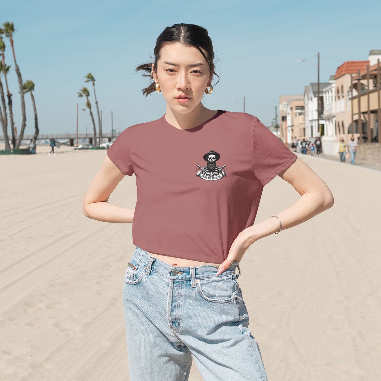 The "Rough and Ready Co." - Women's Flowy Cropped Tee