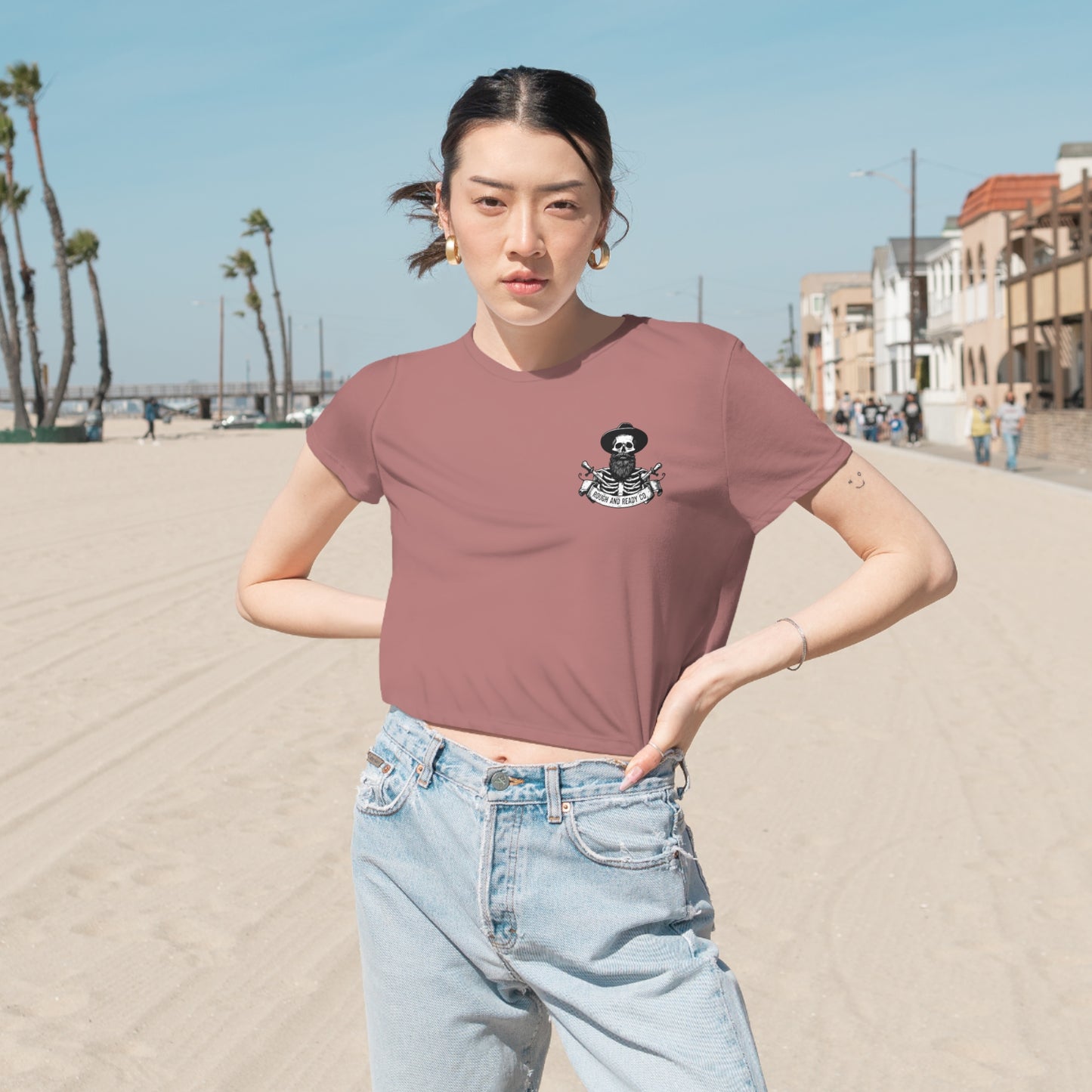 The "Rough and Ready Co." - Women's Flowy Cropped Tee