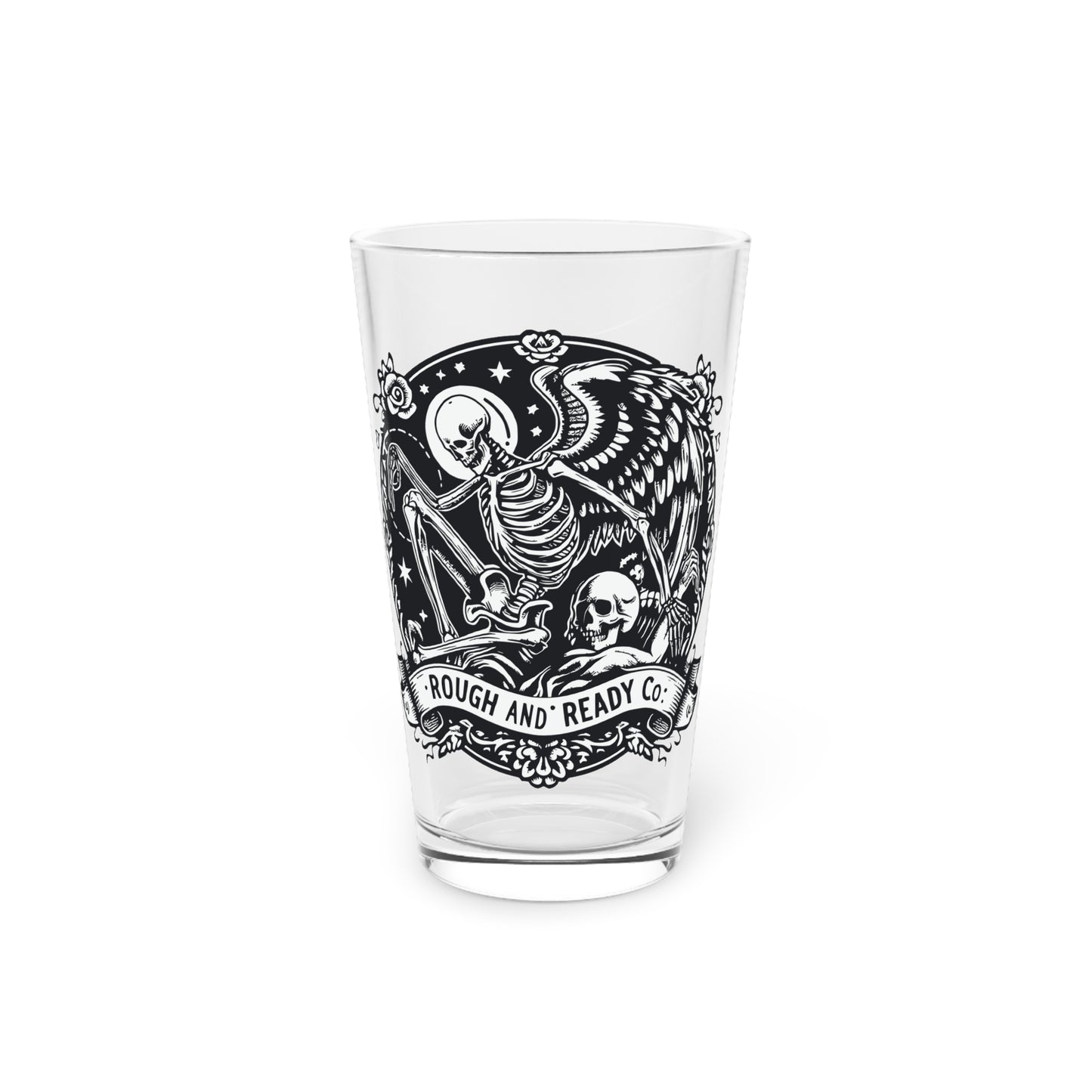 The "Skele-Angel" Rough and Ready Co. 16oz Pint Glass