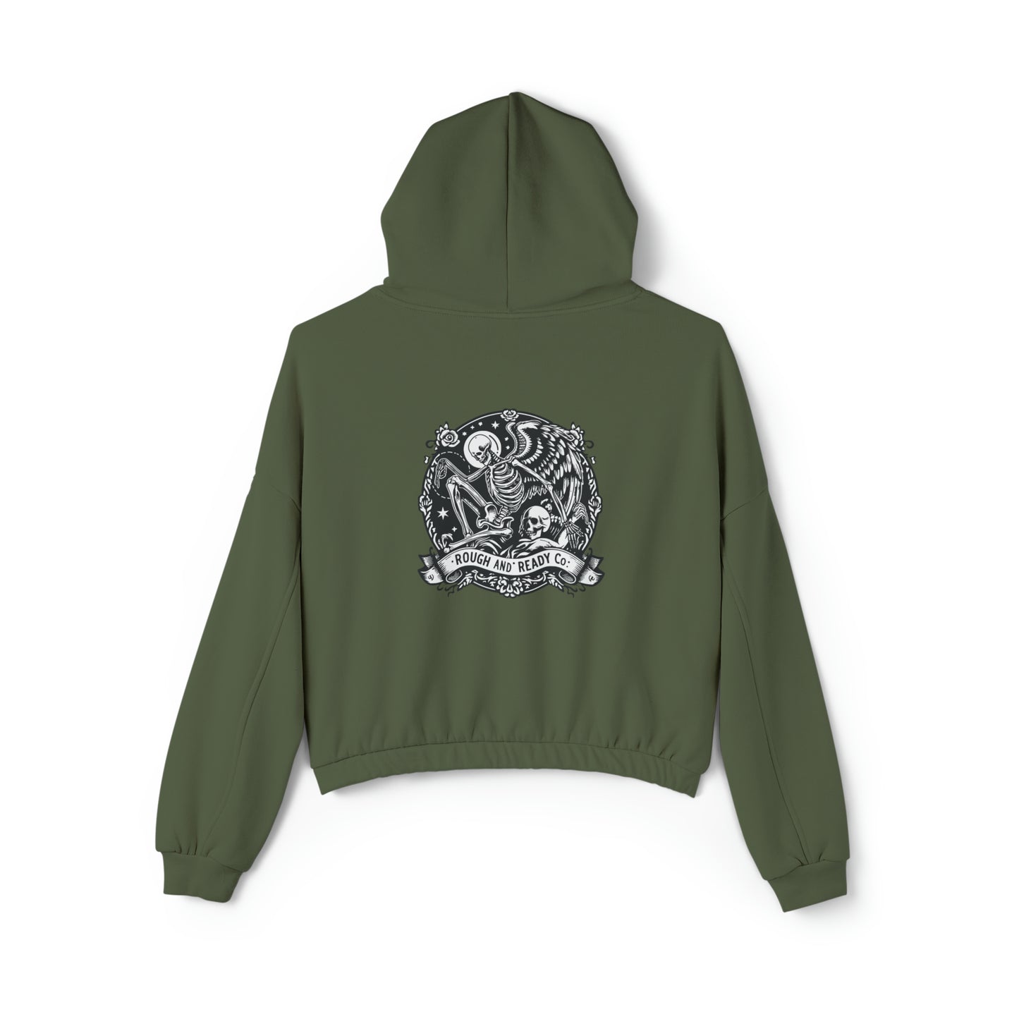 The "Skele-Angel" Rough and Ready Co. Women's Cinched Bottom Hoodie