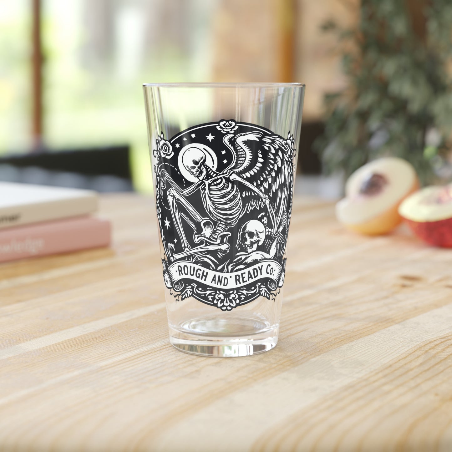 The "Skele-Angel" Rough and Ready Co. 16oz Pint Glass